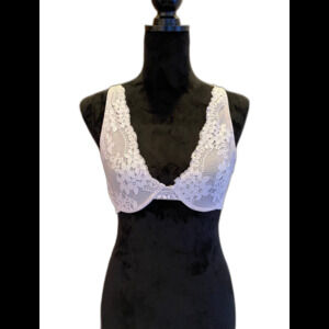 True  Bra Underwire Dusty Rose Pink Lacy 34 B Sexy Adjustable Straps